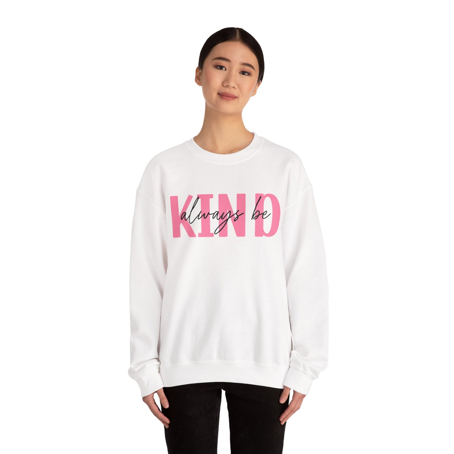 Be Kind Sweatshirt – Unisex Crewneck Pullover for Comfort & Positivity