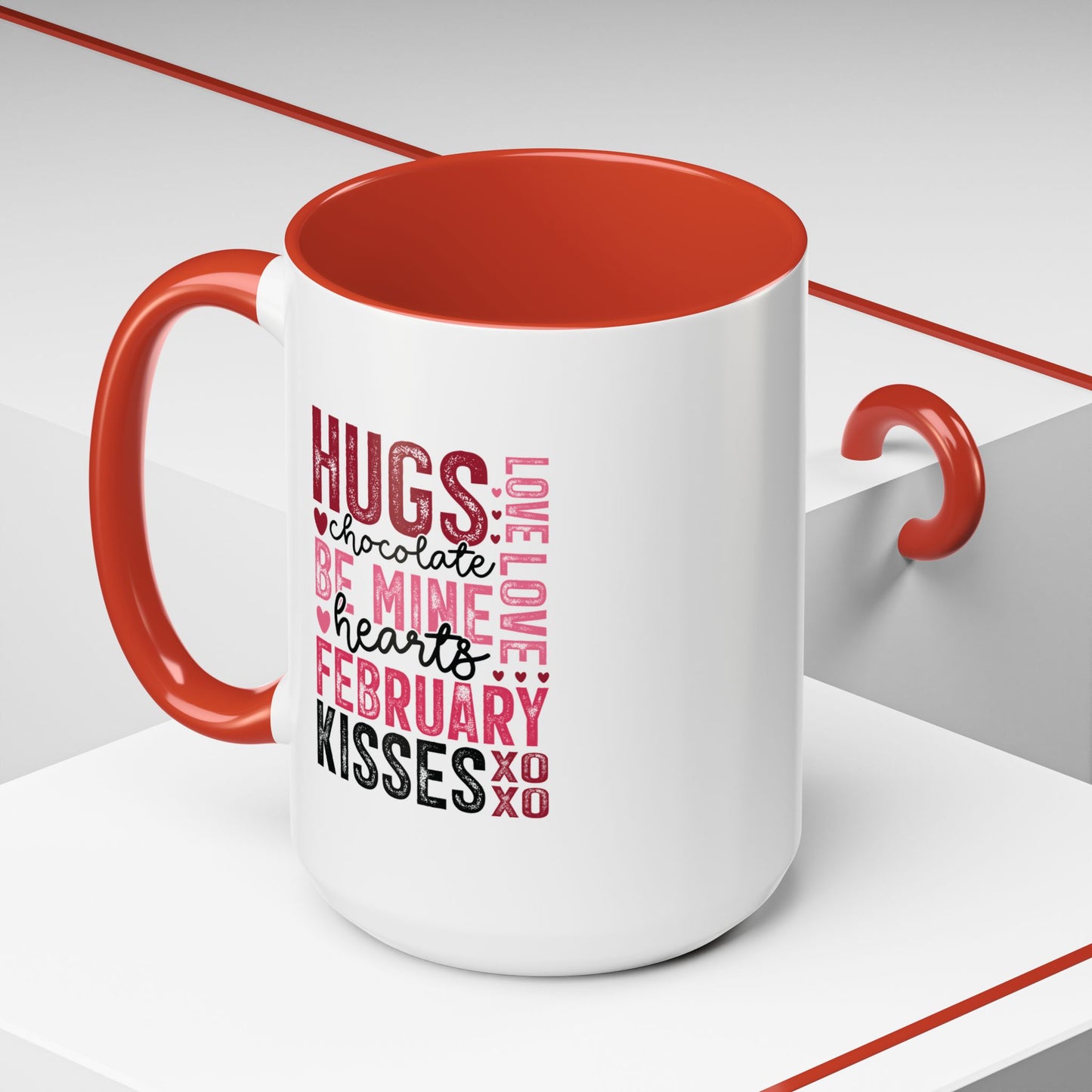 VLD - Hugs...February Kisses | Accent Coffee Mug (11, 15oz)