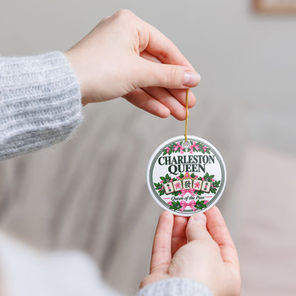 Charleston Queen Mahjong Christmas Ornament | Funny Mahj Player Gift