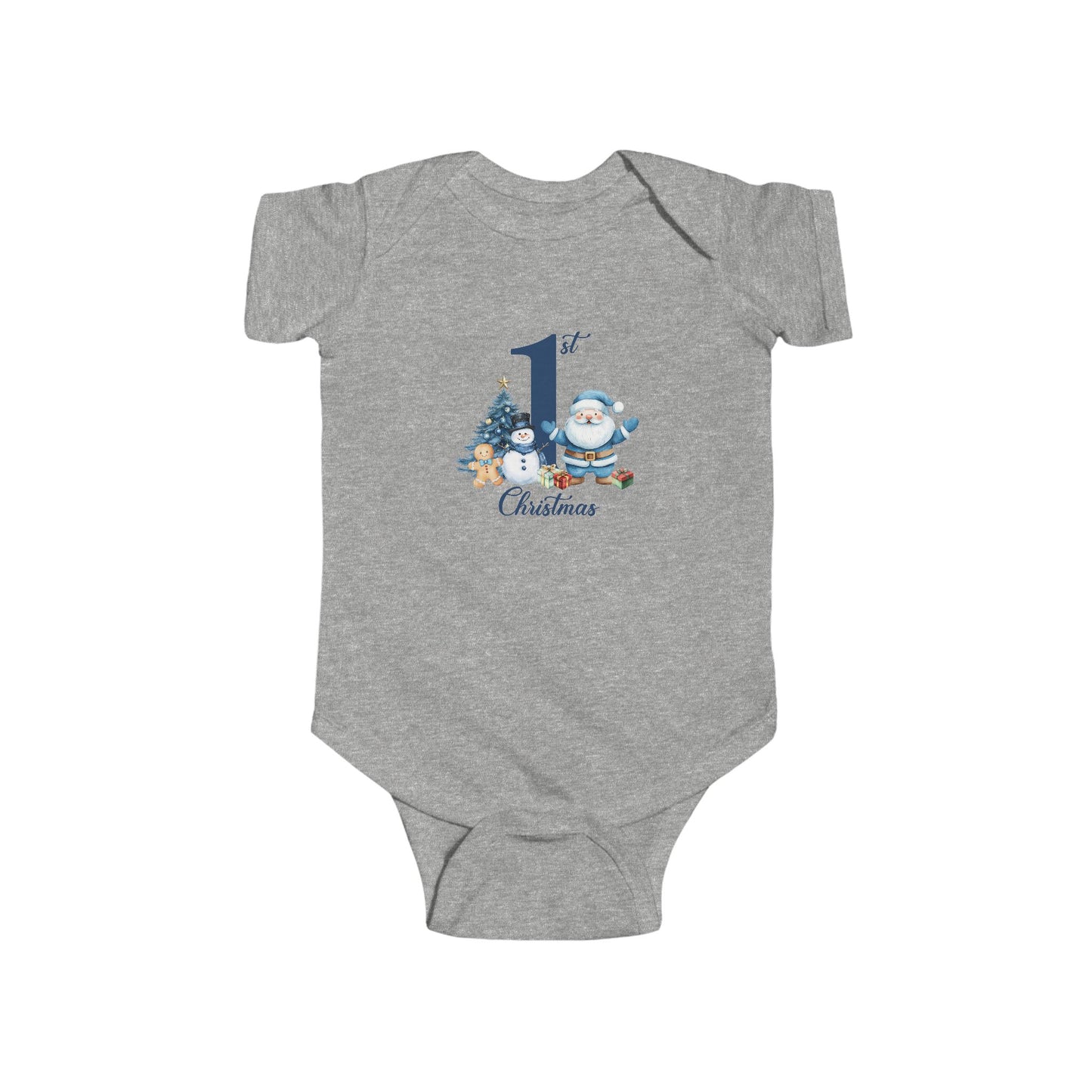 CMS - My 1st Christmas Santa Blue | Infant Fine Jersey Bodysuit