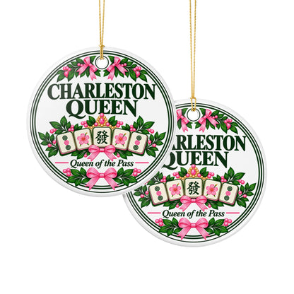 Charleston Queen Mahjong Christmas Ornament | Funny Mahj Player Gift