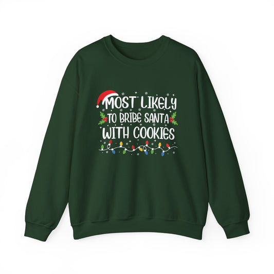 CMS - Most Likely To...Bribe Santa | Heavy Blend™ Crewneck Sweatshirt