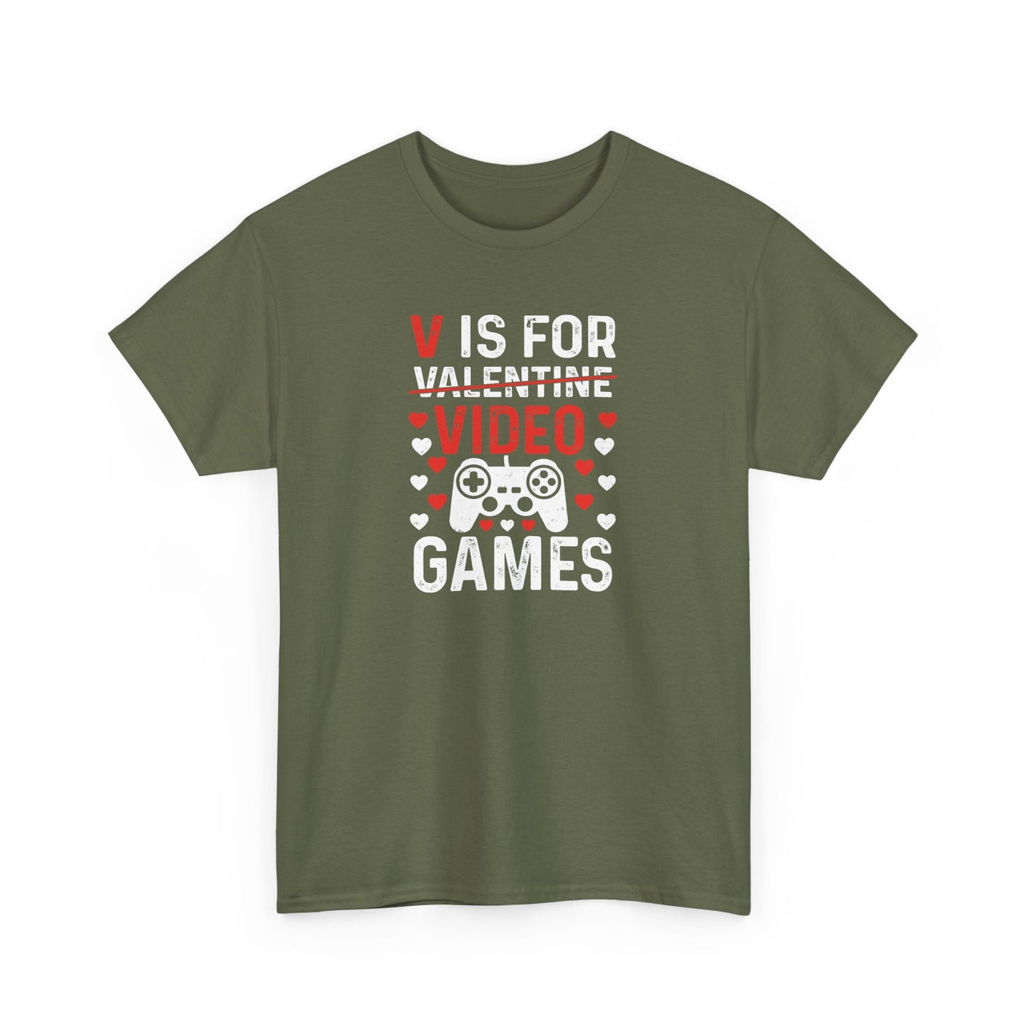 AVL - V Is For Video Games (Style 2) | Unisex Heavy Cotton Tee