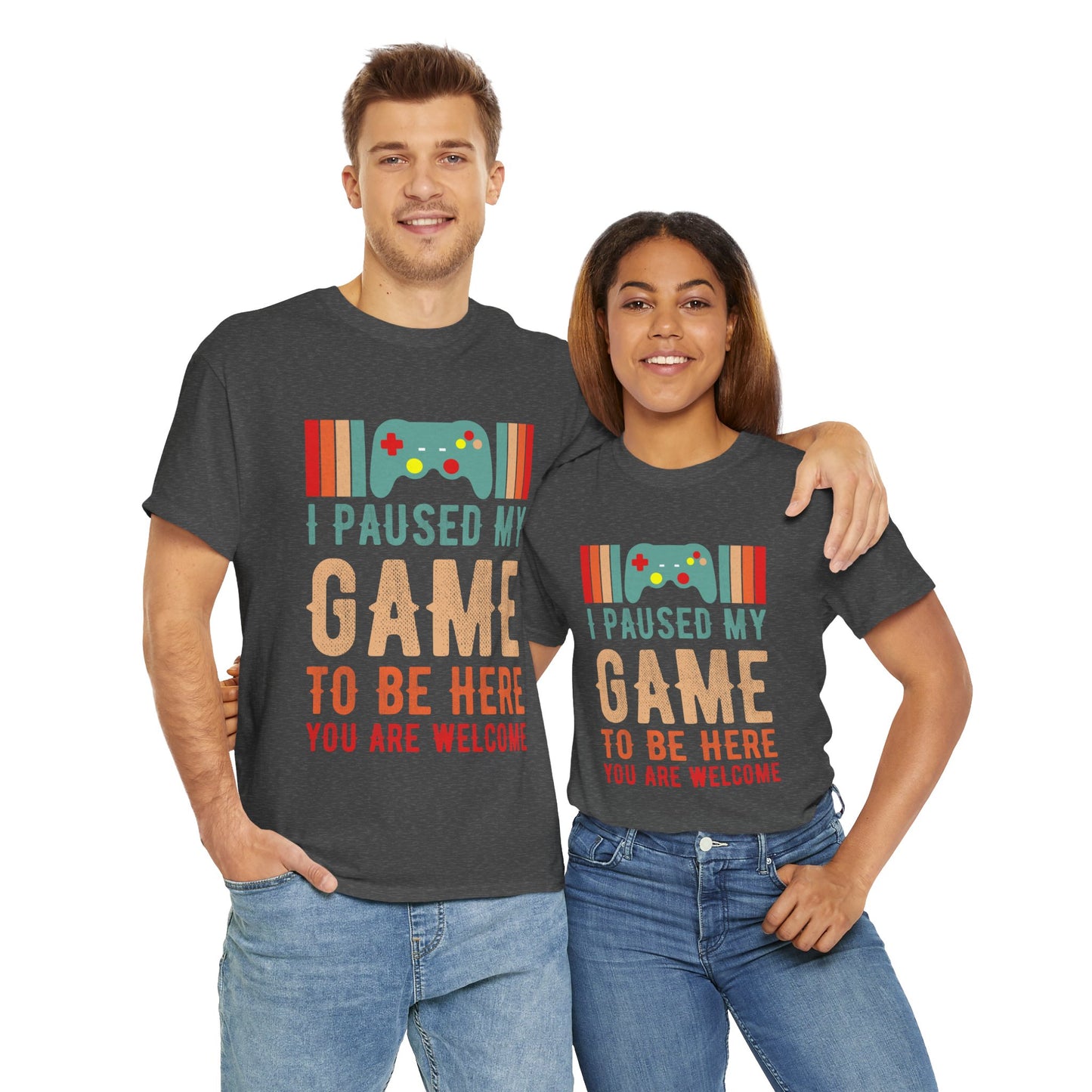 GME - I Paused My Game To Be Here | Unisex Heavy Cotton Tee