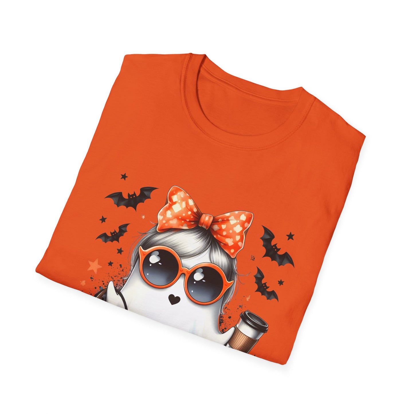 HN - Cute Ghost Bow Coffee | Softstyle T-Shirt