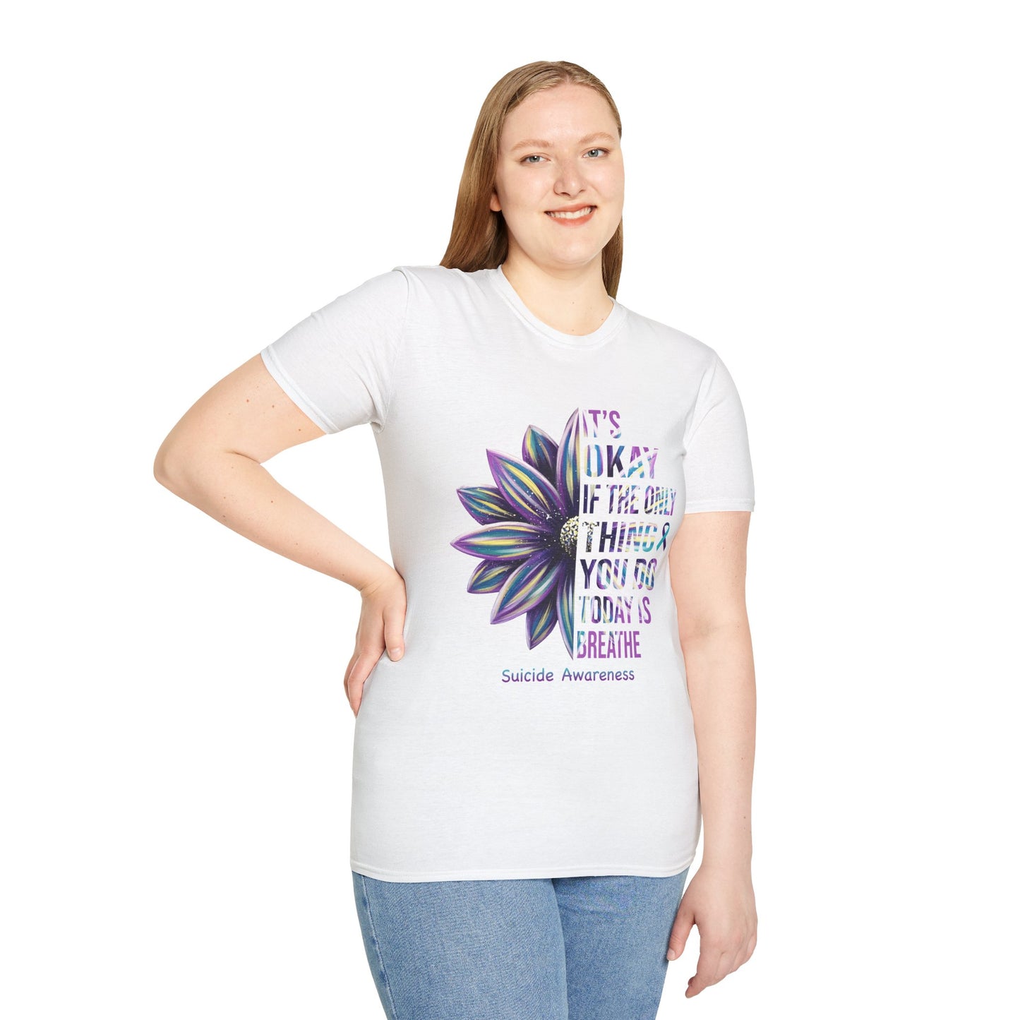 "It’s Okay If All You Did Today Was Breathe" Unisex Comfort Tee – Suicide Awareness Month Shirt