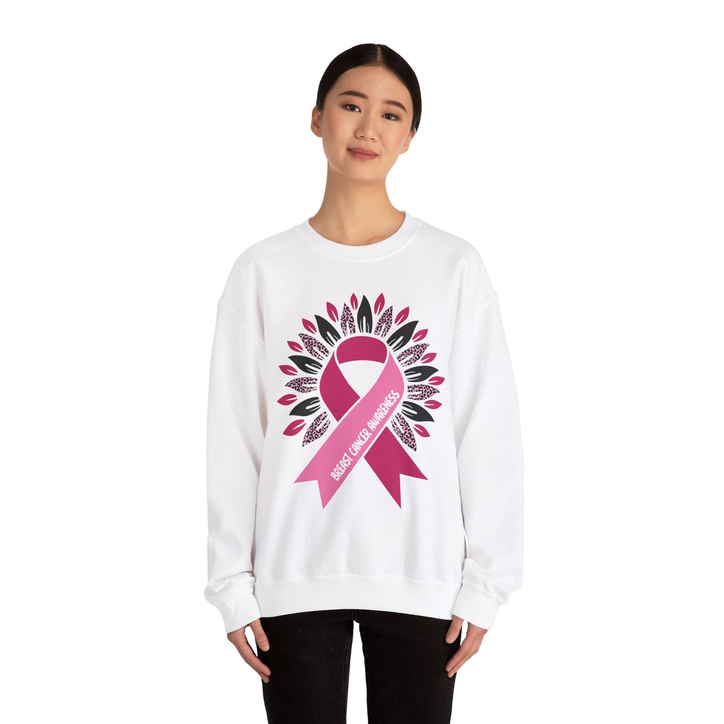 BCA - Pink Ribbon Survivor  Wreath | Unisex Heavy Blend™ Crewneck Sweatshirt