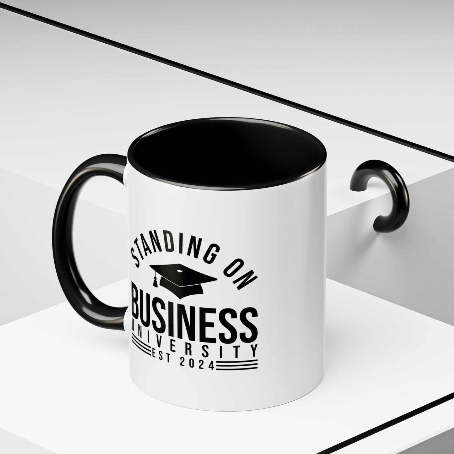 BADED - Standing on Business | Accent Coffee Mug Black (11, 15oz)