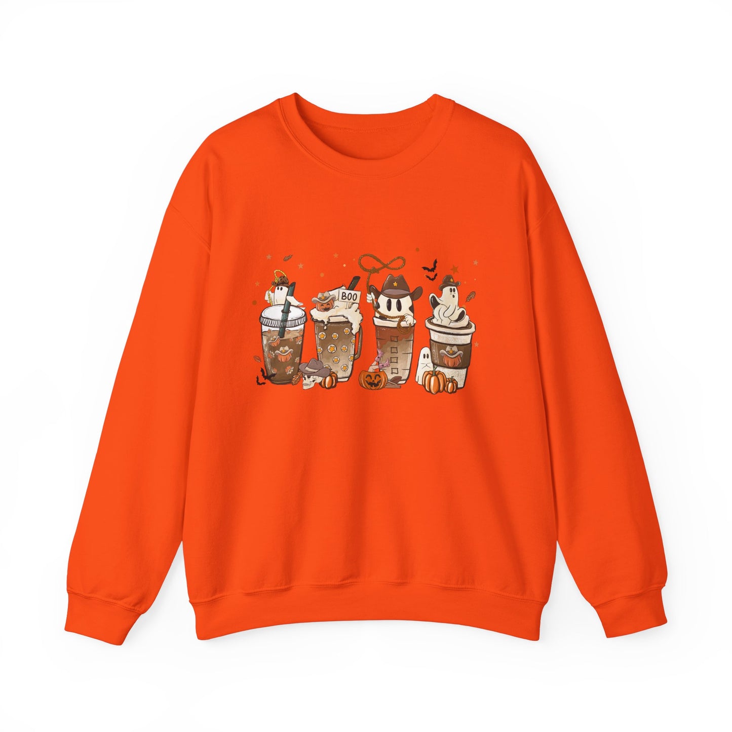 HN- Ghostly Four Coffees | Heavy Blend™ Crewneck Sweatshirt