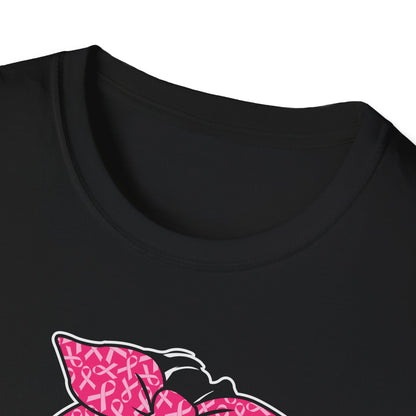 Messy Bun #Believe Breast Cancer Awareness T-Shirt – Pink Ribbon Support Tee for Women
