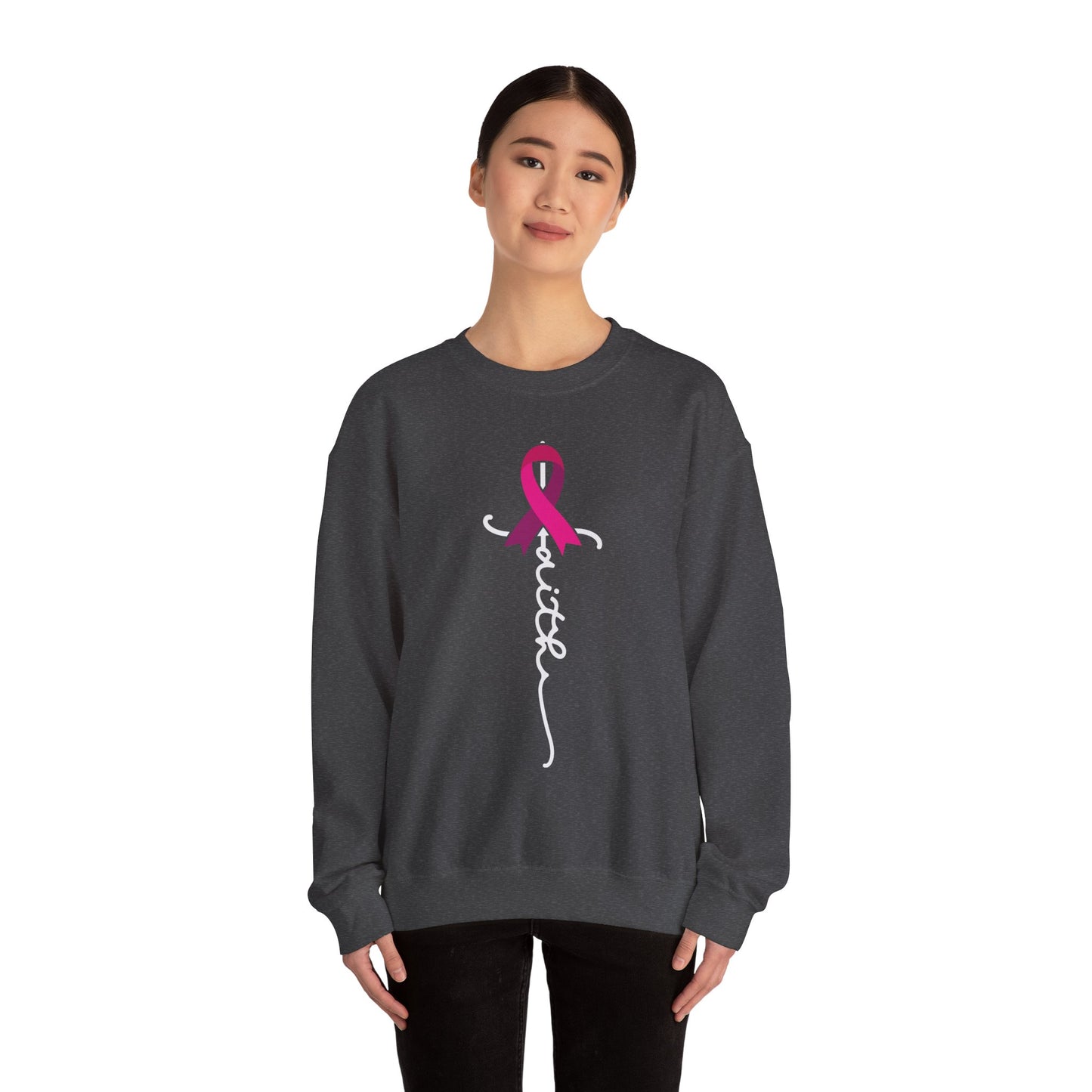 BCA - Faith Pink Ribbon | Unisex Heavy Blend™ Crewneck Sweatshirt