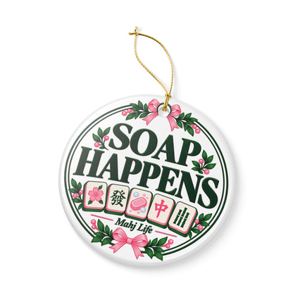 Soap Happens Mahjong Christmas Ornament | Funny Mahj Player Gift