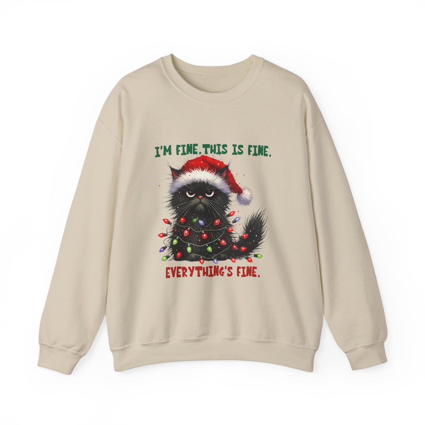 CMS - I'm Fine. This is Fine. Totally Fine (Cat) | Heavy Blend™ Crewneck Sweatshirt