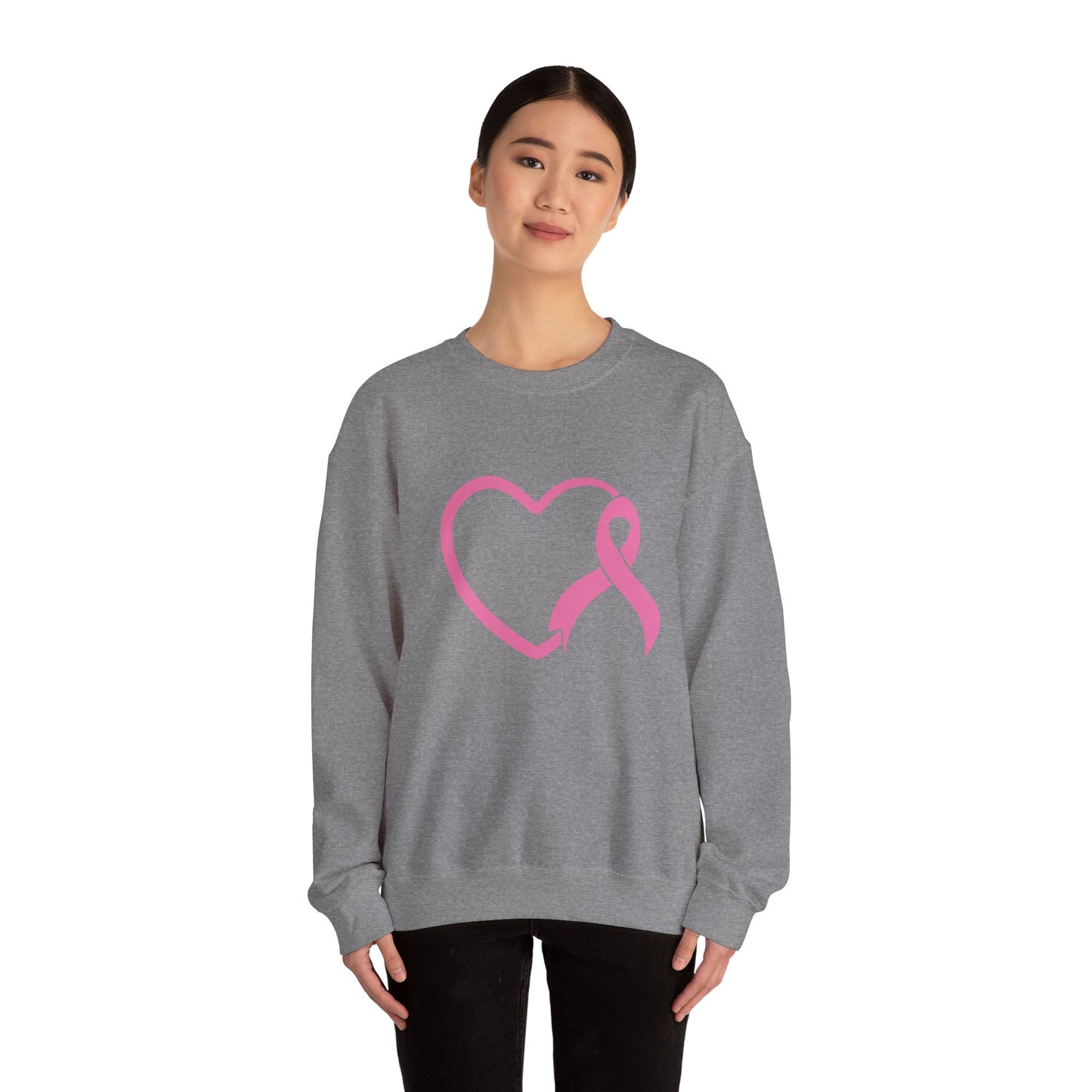 BCA - Pink Ribbon Heart | Unisex Heavy Blend™ Crewneck Sweatshirt