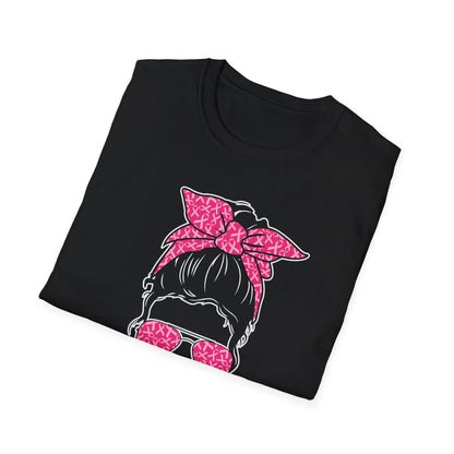 Messy Bun #Believe Breast Cancer Awareness T-Shirt – Pink Ribbon Support Tee for Women