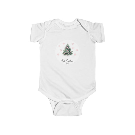 CMS - My 1st Christmas Pink Tree | Infant Fine Jersey Bodysuit