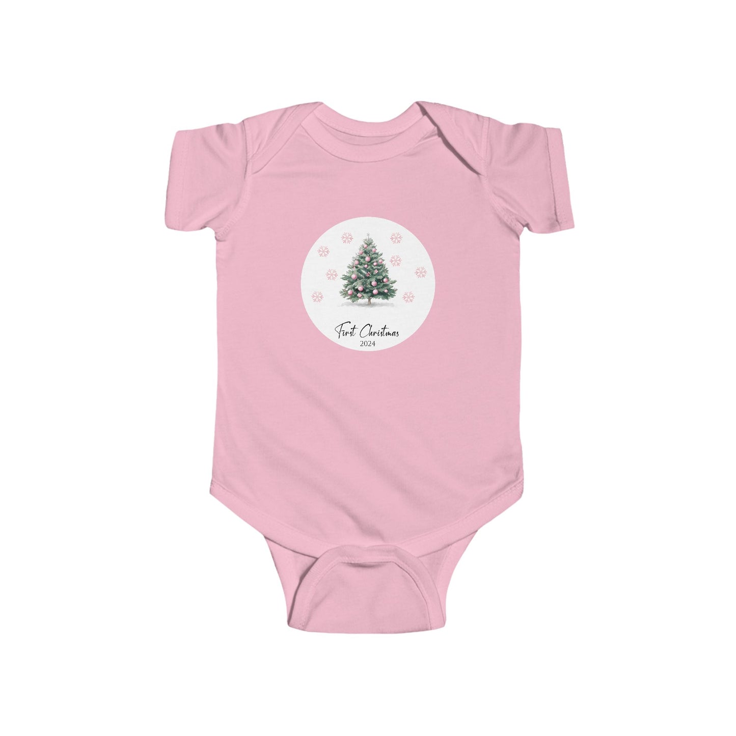 CMS - My 1st Christmas Pink Tree | Infant Fine Jersey Bodysuit