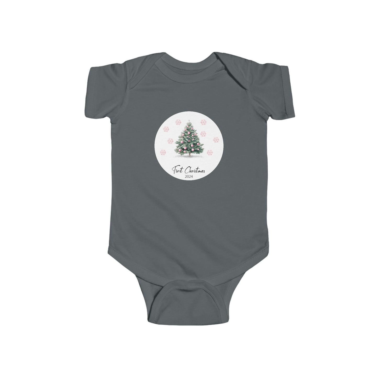 CMS - My 1st Christmas Pink Tree | Infant Fine Jersey Bodysuit