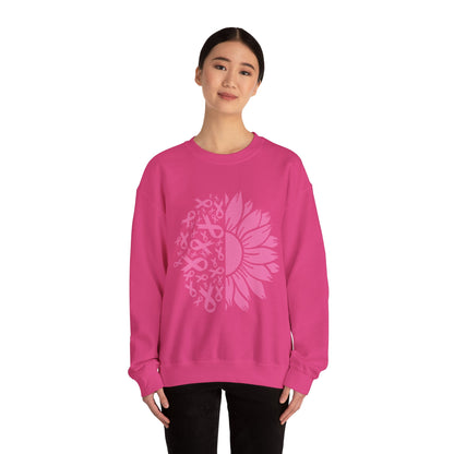 BCA - Pink Ribbon Sunflower  | Unisex Heavy Blend™ Crewneck Sweatshirt