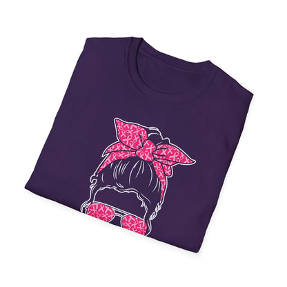 Messy Bun #Believe Breast Cancer Awareness T-Shirt – Pink Ribbon Support Tee for Women