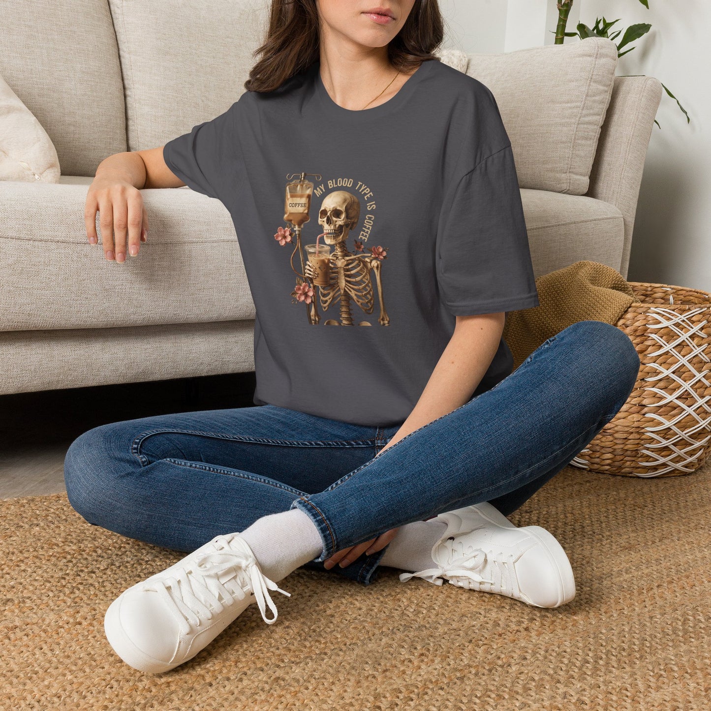 Skeleton Coffee IV T-Shirt | Unisex Classic Fit Caffeine Addict Tee