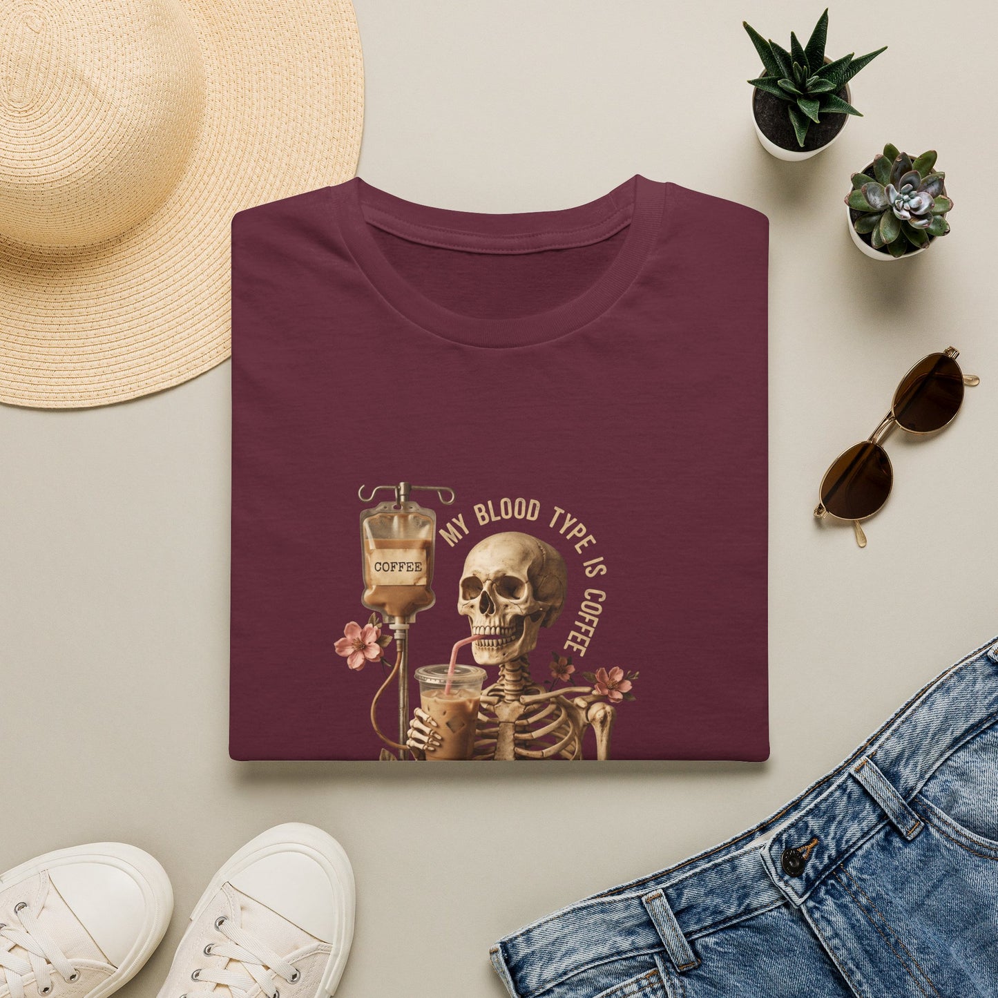 Skeleton Coffee IV T-Shirt | Unisex Classic Fit Caffeine Addict Tee