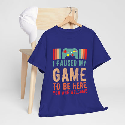 GME - I Paused My Game To Be Here | Unisex Heavy Cotton Tee