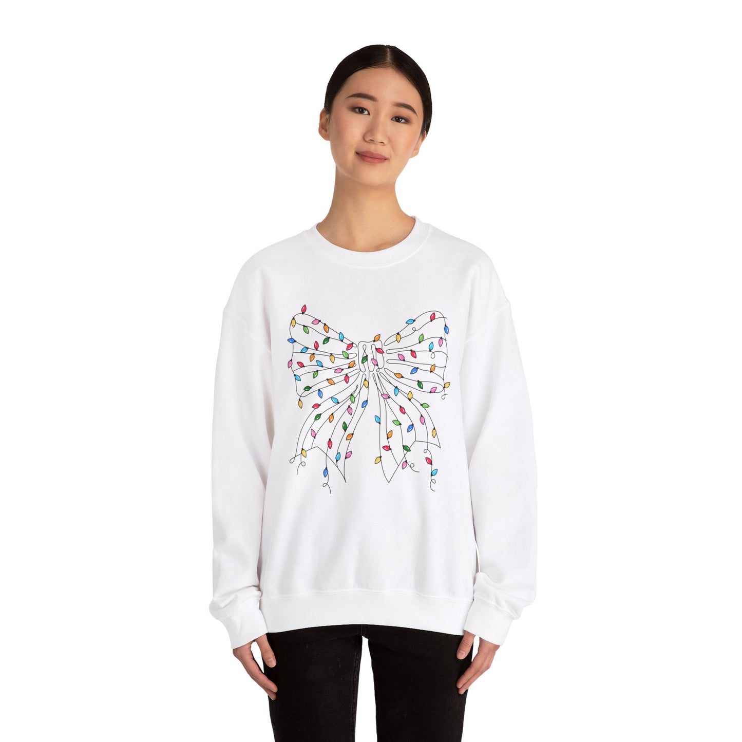 CMS - Christmas Lights Bow | Heavy Blend™ Crewneck Sweatshirt