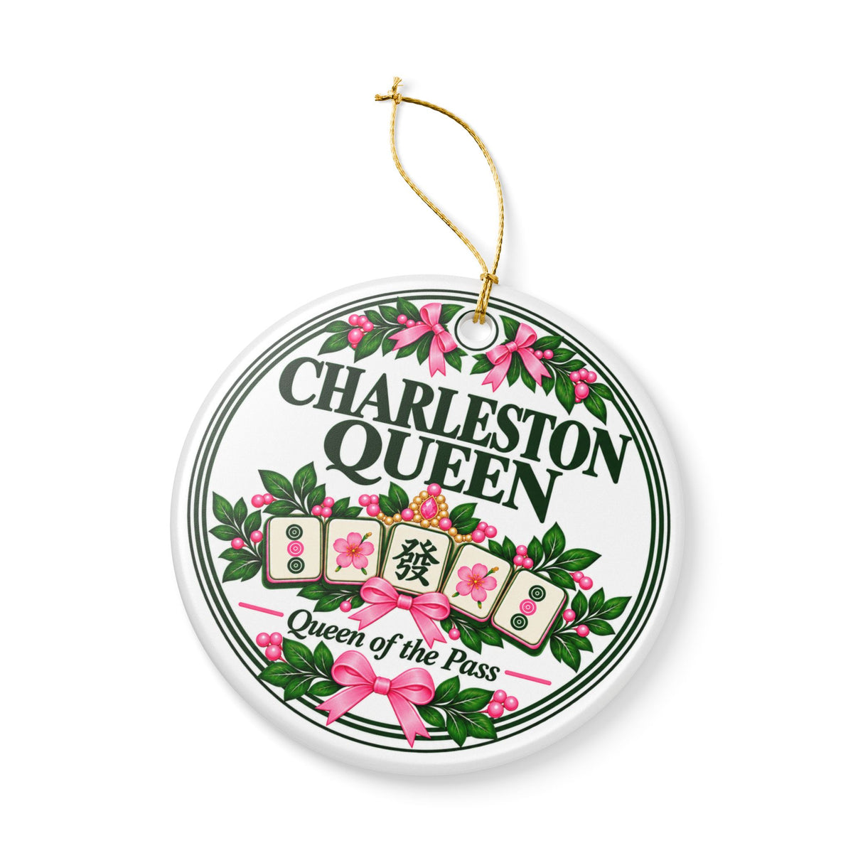 Charleston Queen Mahjong Christmas Ornament | Funny Mahj Player Gift