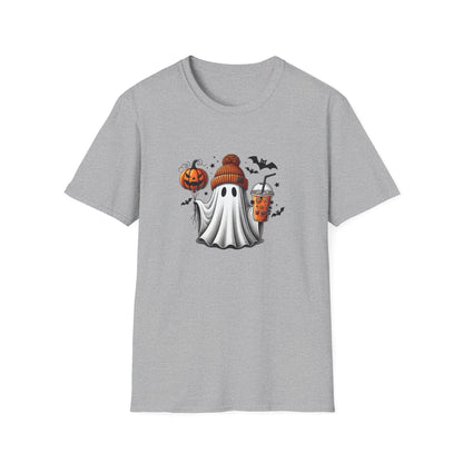 HN - Cute Ghost Beanie Coffee | Softstyle T-Shirt