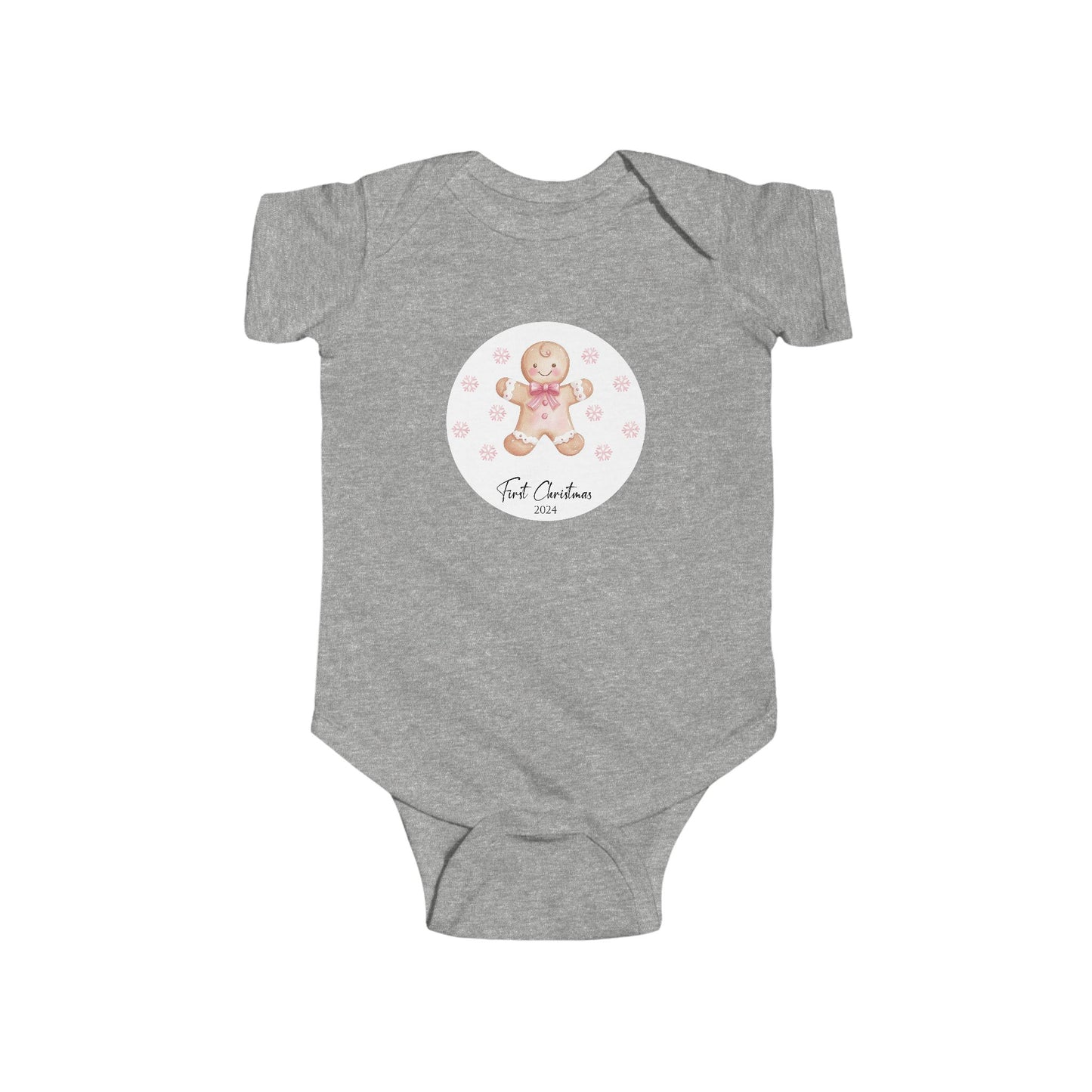 CMS - My 1st Christmas Pink Gingerbread | Infant Fine Jersey Bodysuit