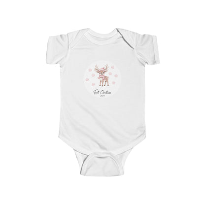 CMS - My 1st Christmas Pink Reindeer | Infant Fine Jersey Bodysuit