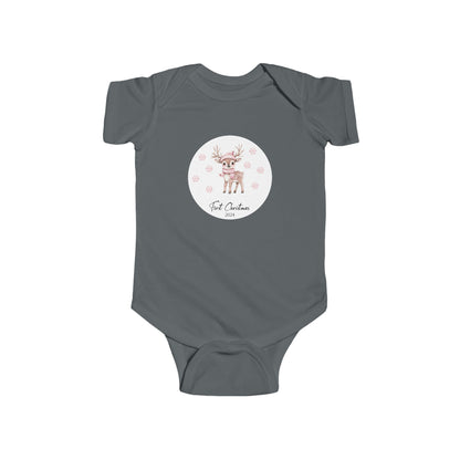 CMS - My 1st Christmas Pink Reindeer | Infant Fine Jersey Bodysuit