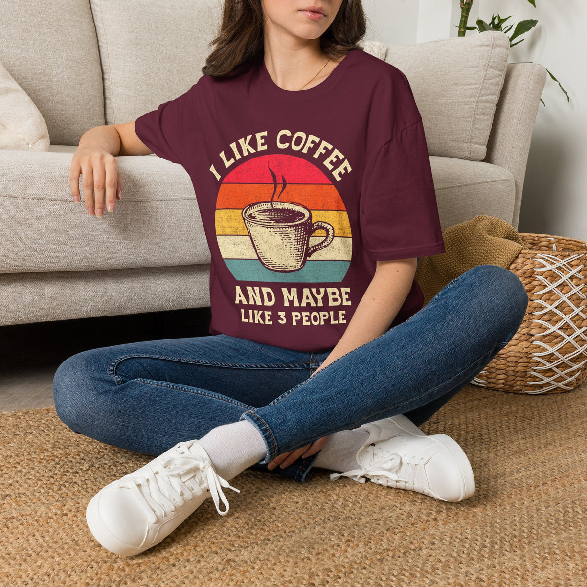"I Like Coffee… and Maybe 3 People" Funny Coffee Lover T-Shirt