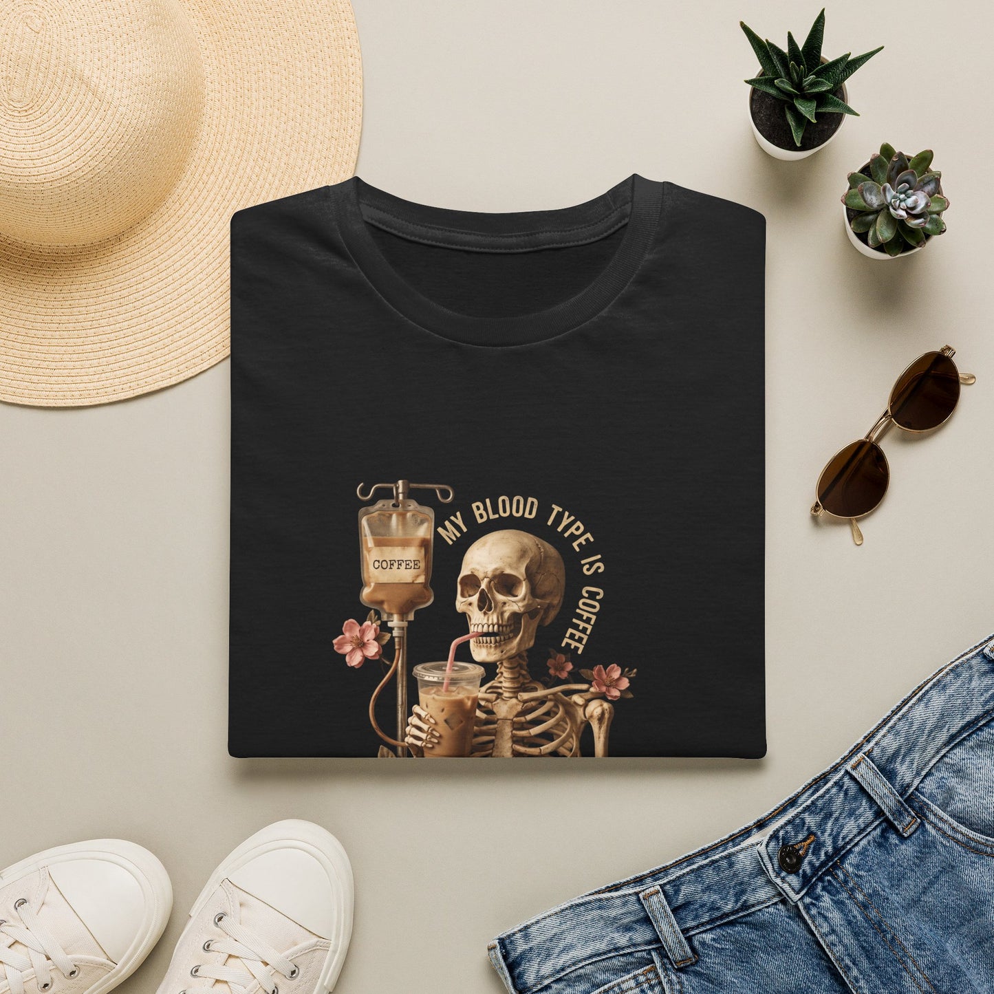 Skeleton Coffee IV T-Shirt | Unisex Classic Fit Caffeine Addict Tee