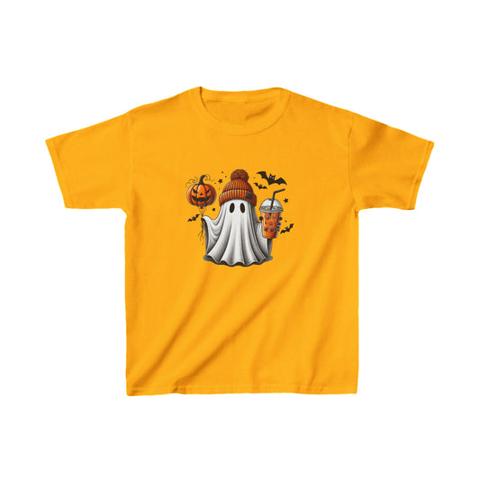 HN - Cute Ghost With Beanie | Kids Heavy Cotton™ Tee