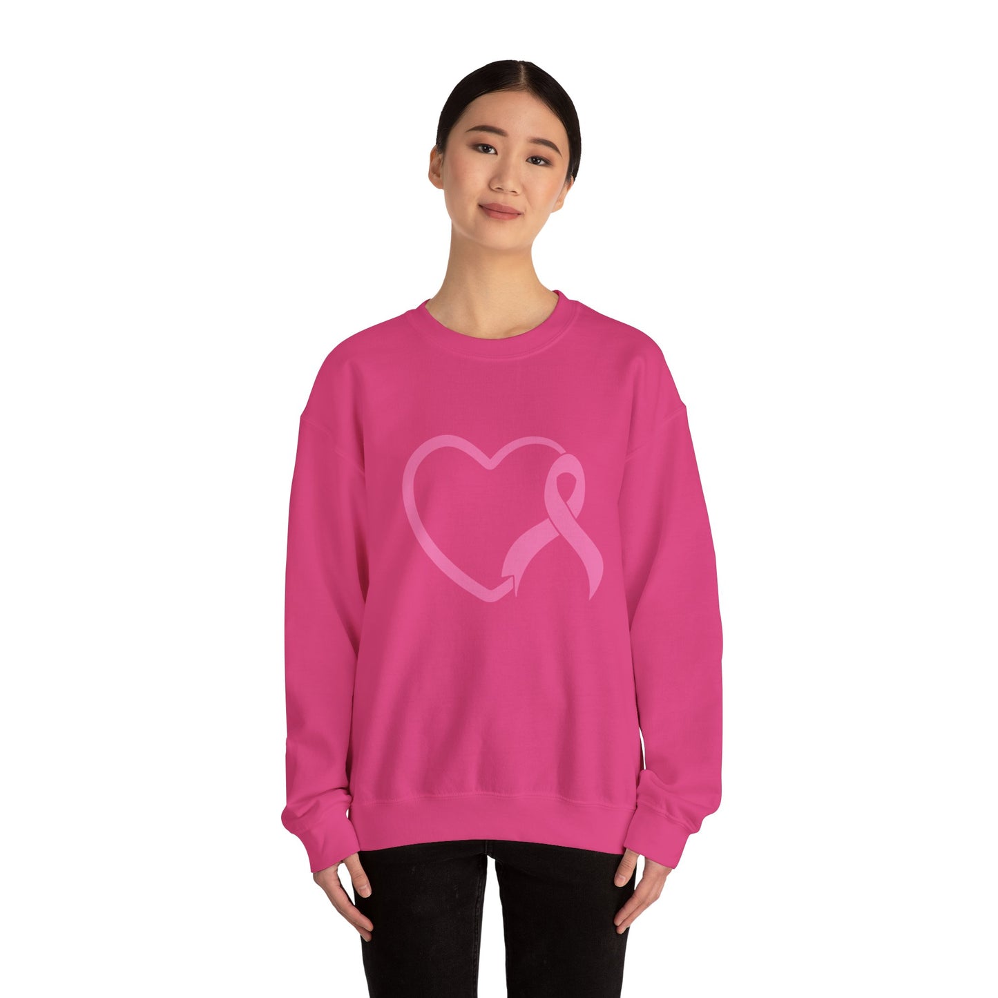 BCA - Pink Ribbon Heart | Unisex Heavy Blend™ Crewneck Sweatshirt