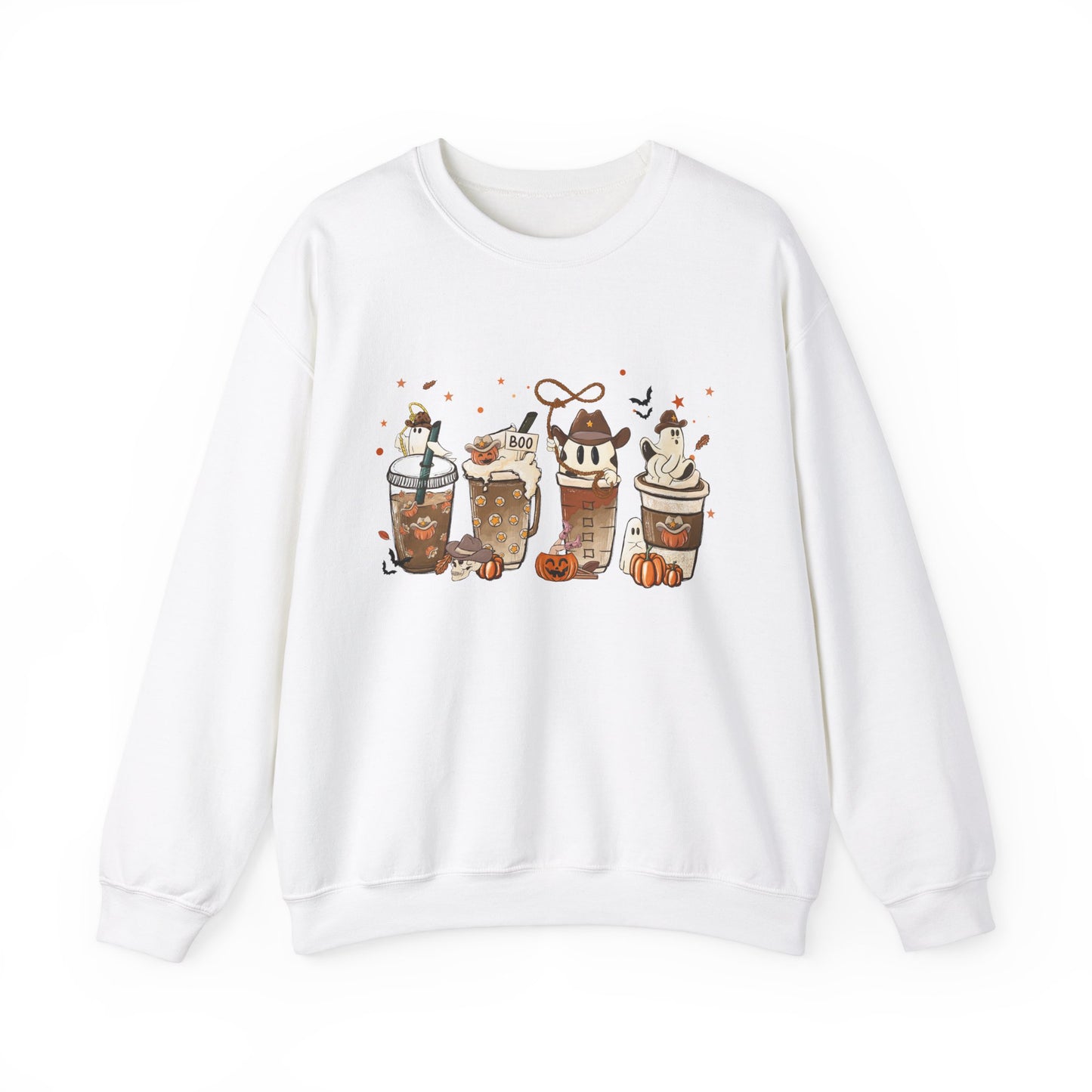 HN- Ghostly Four Coffees | Heavy Blend™ Crewneck Sweatshirt