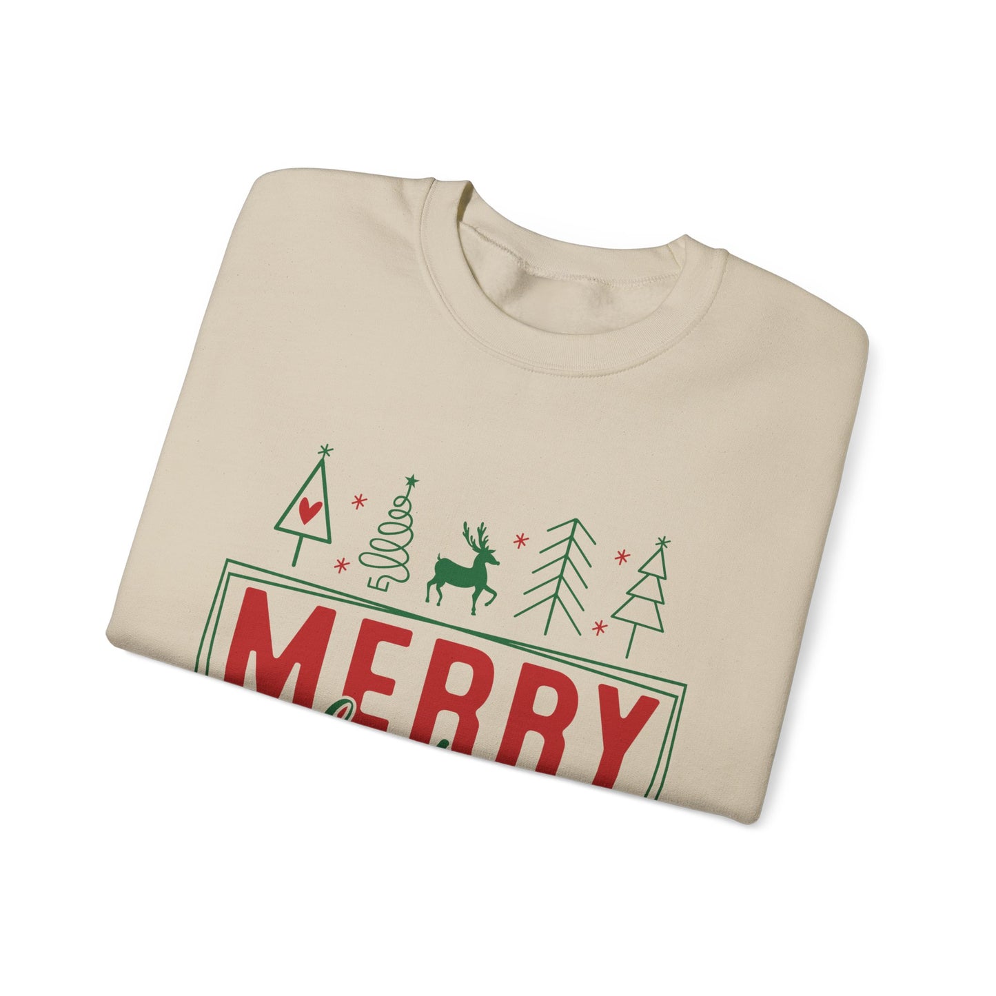 CMS - Merry Christmas Tree Landscape | Heavy Blend™ Crewneck Sweatshirt