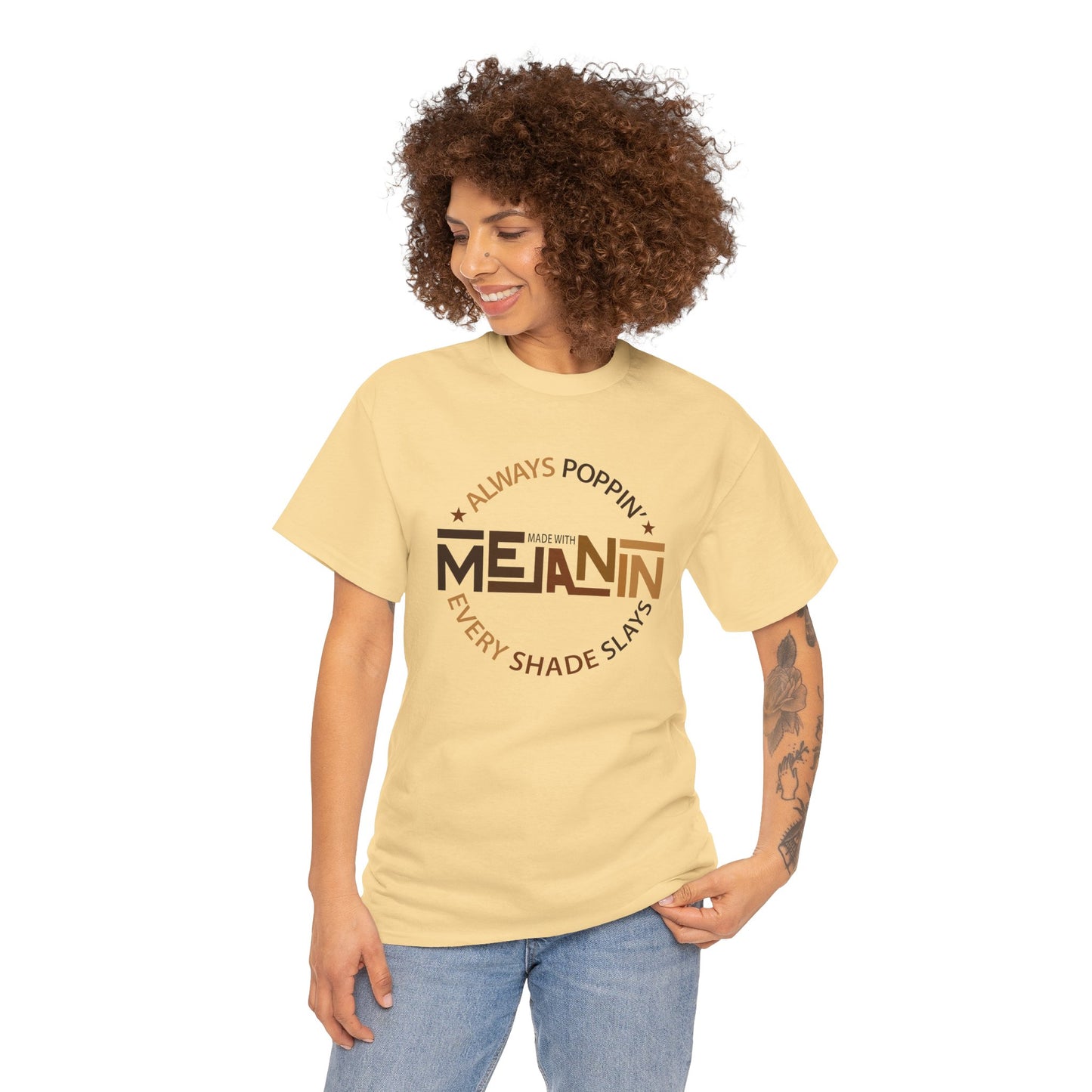 BADED - Melanin Always Poppin... | Unisex Heavy Cotton Tee