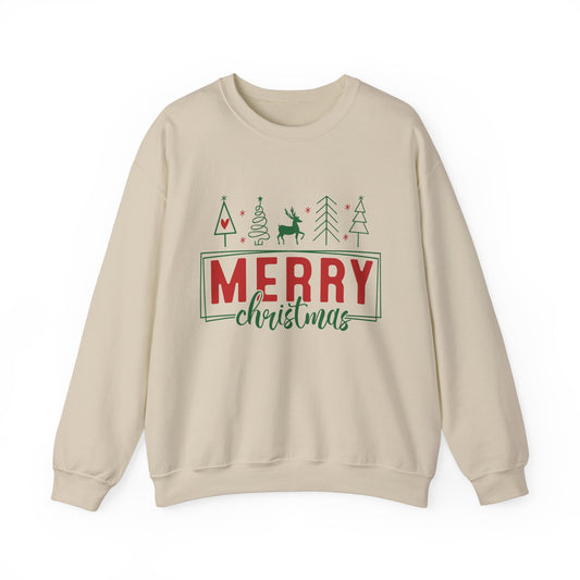 CMS - Merry Christmas Tree Landscape | Heavy Blend™ Crewneck Sweatshirt