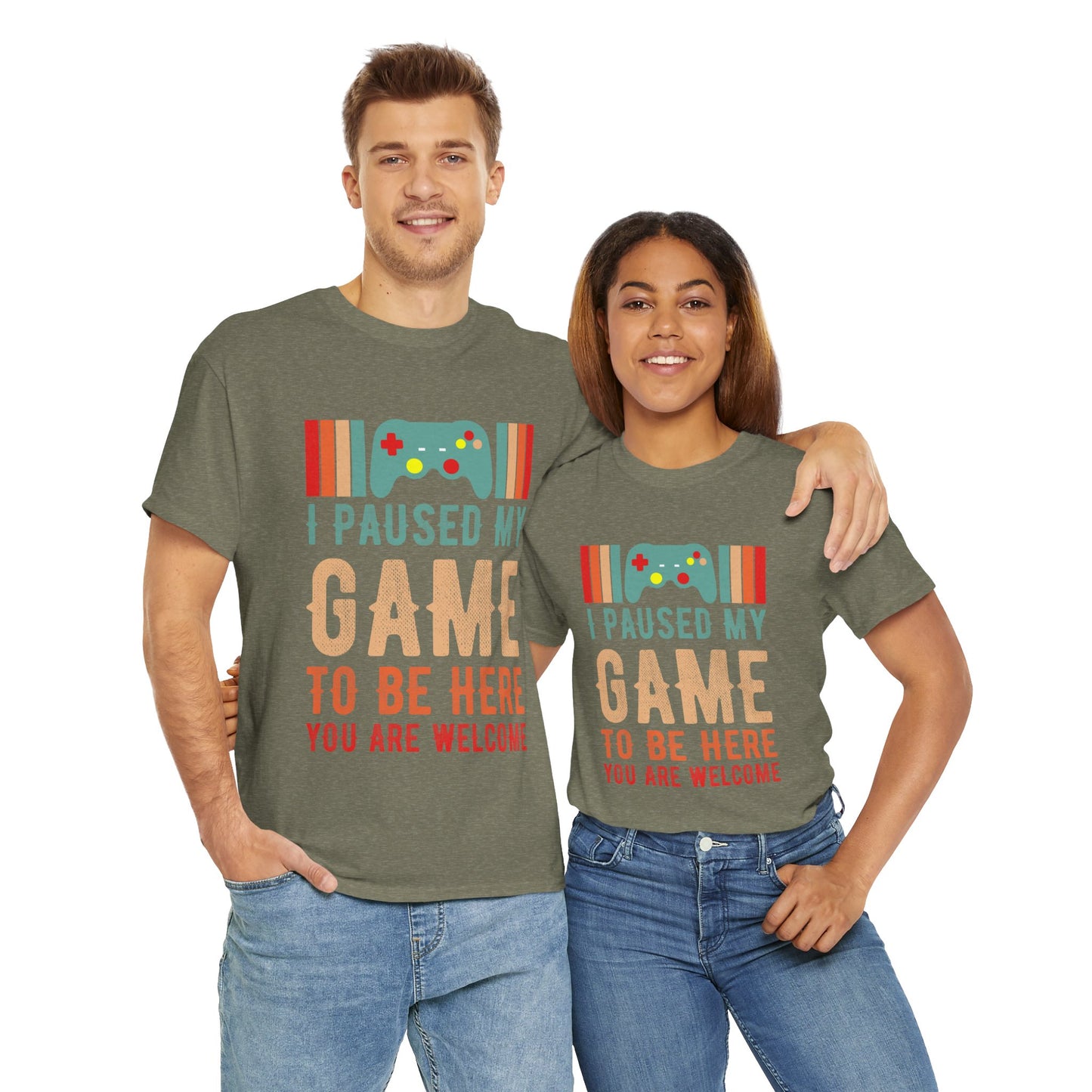 GME - I Paused My Game To Be Here | Unisex Heavy Cotton Tee