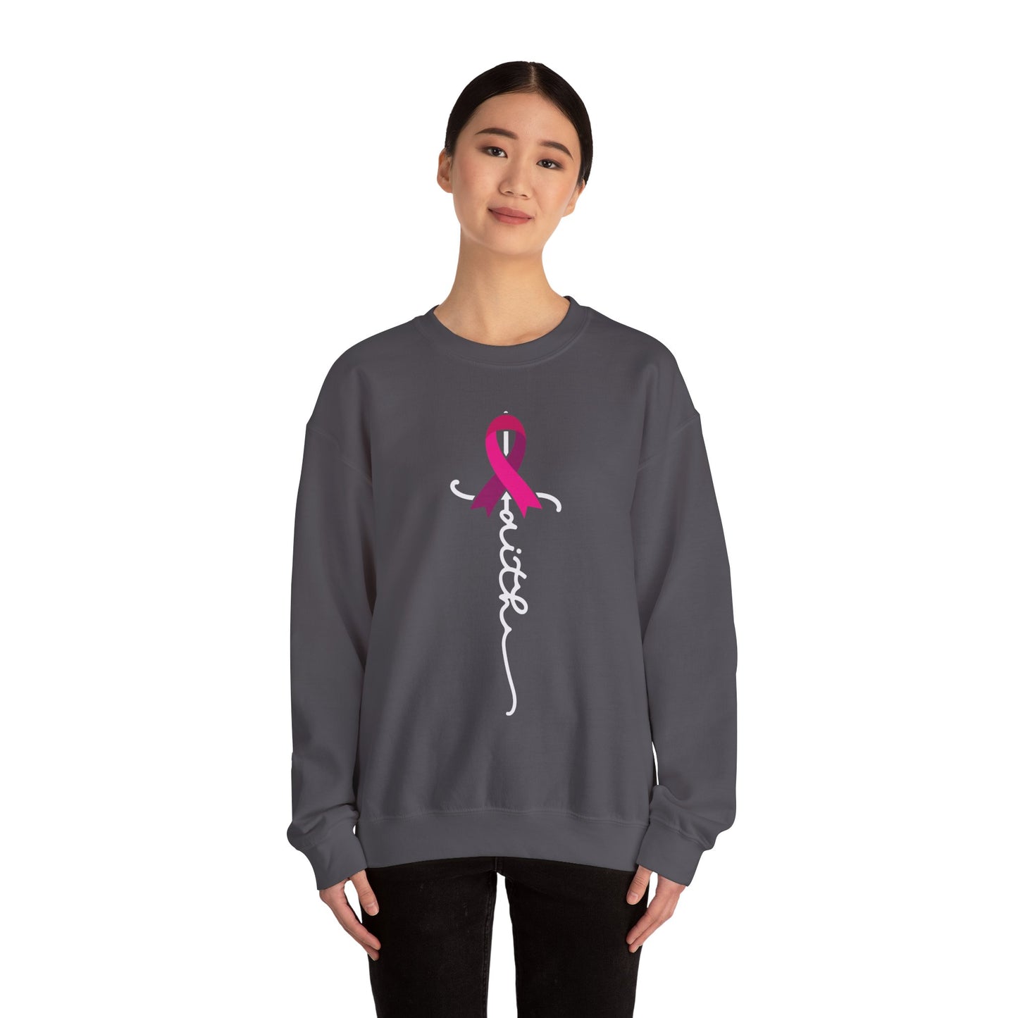 BCA - Faith Pink Ribbon | Unisex Heavy Blend™ Crewneck Sweatshirt