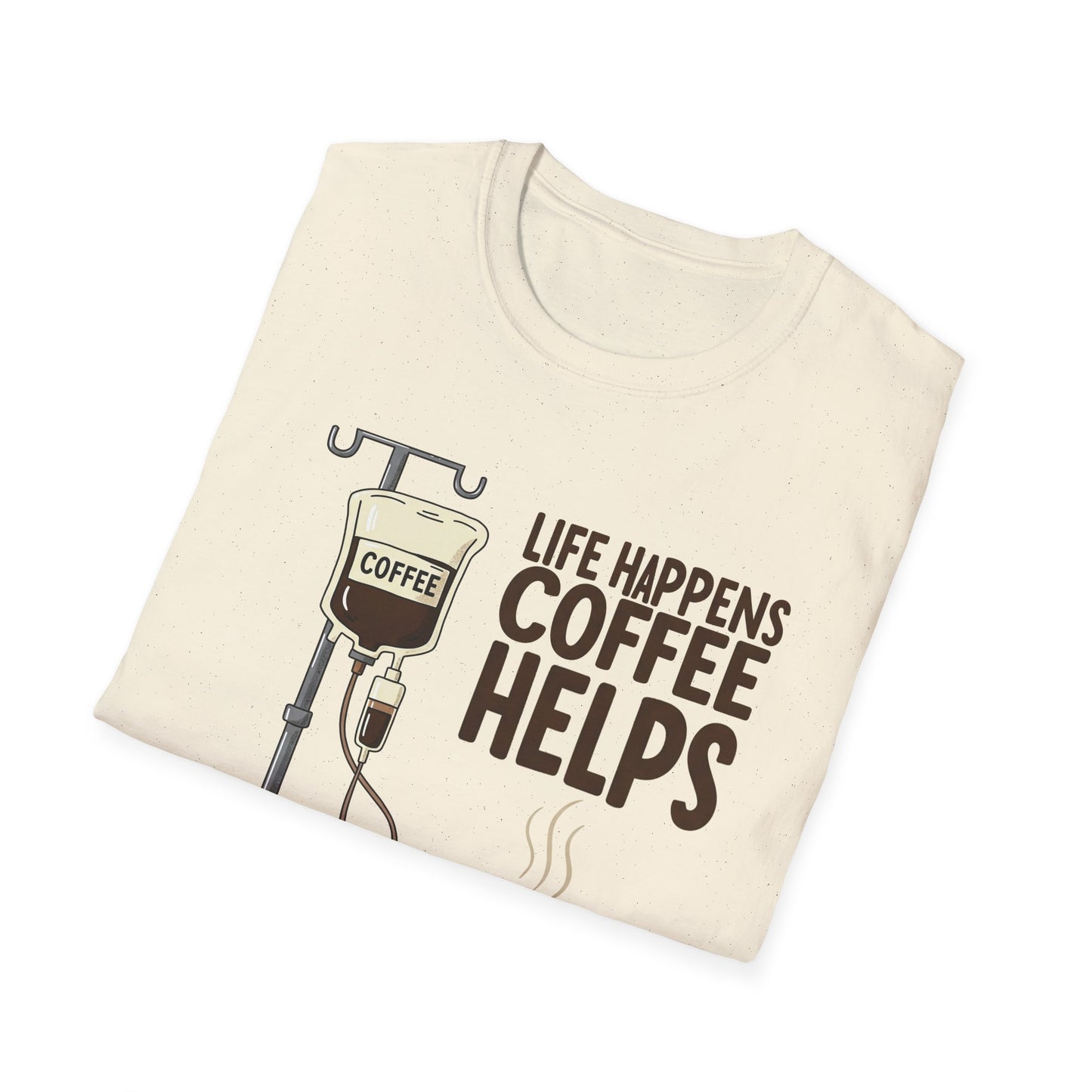 CAF - Life Happens, Coffee Helps | Unisex Softstyle T-Shirt