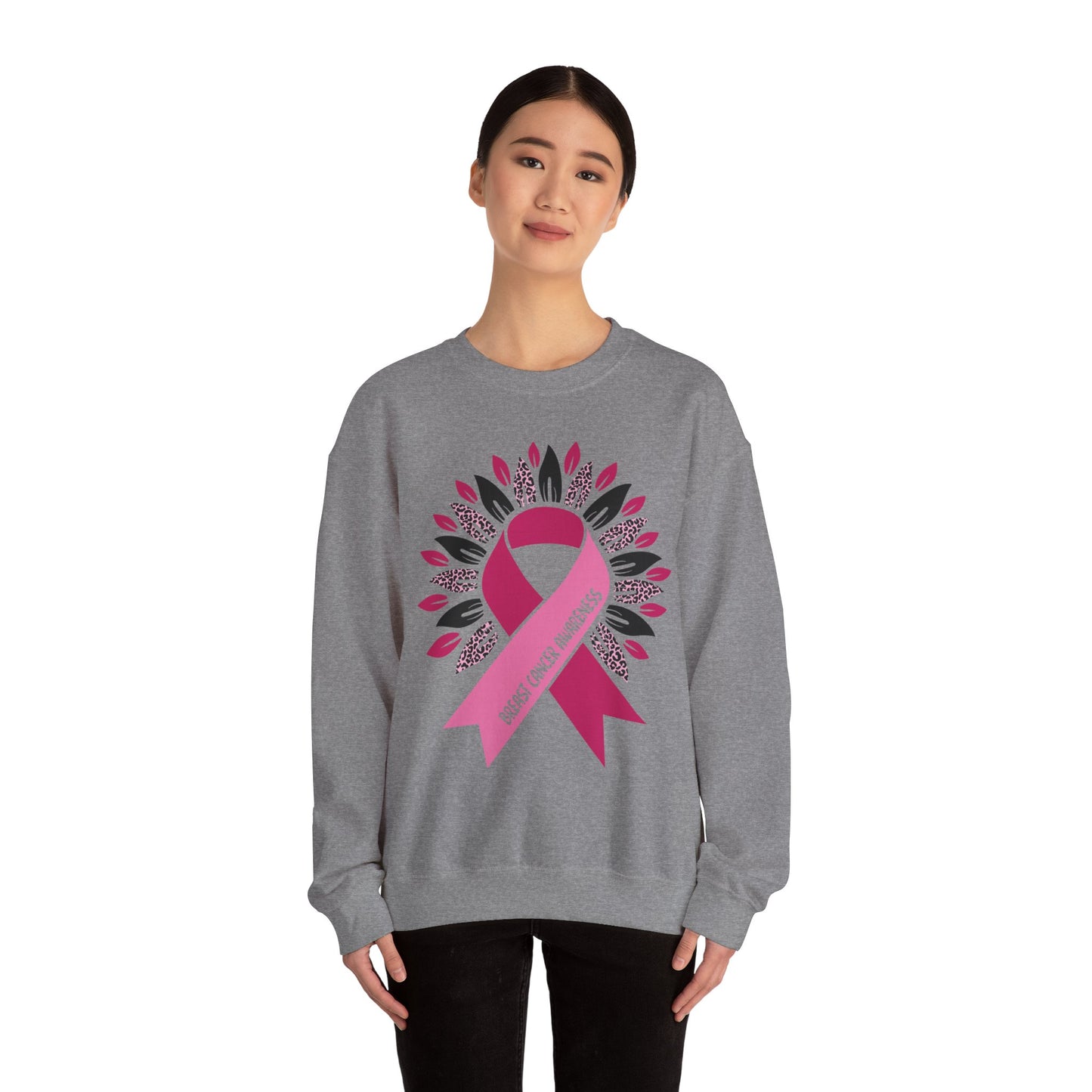 BCA - Pink Ribbon Survivor  Wreath | Unisex Heavy Blend™ Crewneck Sweatshirt