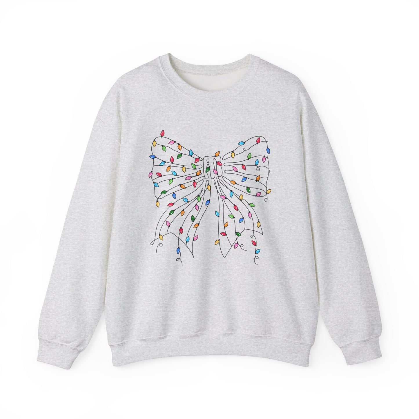 CMS - Christmas Lights Bow | Heavy Blend™ Crewneck Sweatshirt