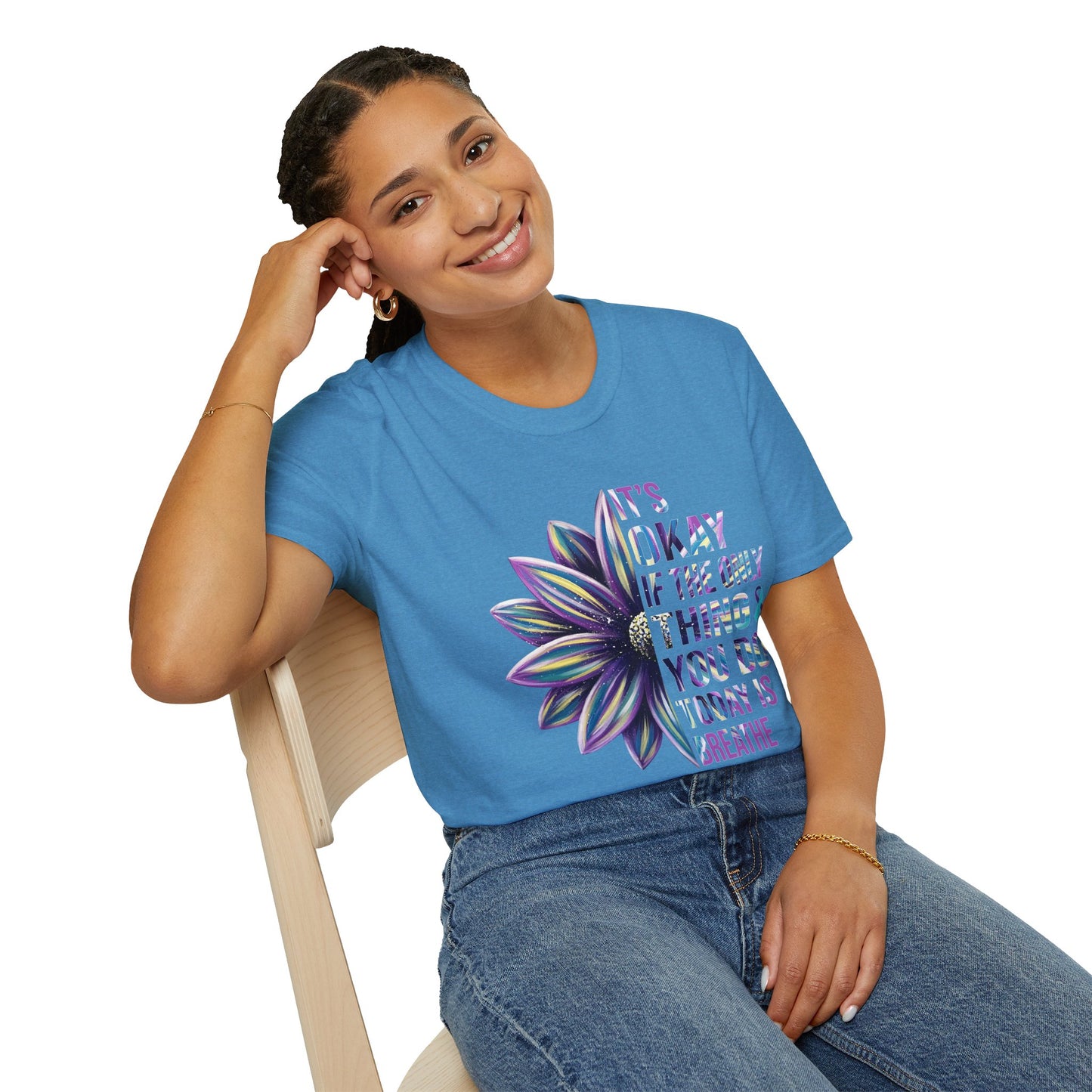 "It’s Okay If All You Did Today Was Breathe" Unisex Comfort Tee – Suicide Awareness Month Shirt