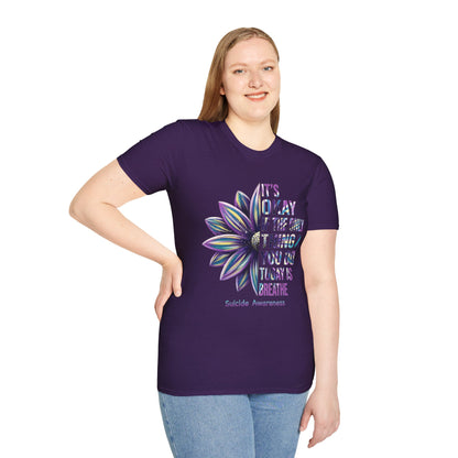 "It’s Okay If All You Did Today Was Breathe" Unisex Comfort Tee – Suicide Awareness Month Shirt