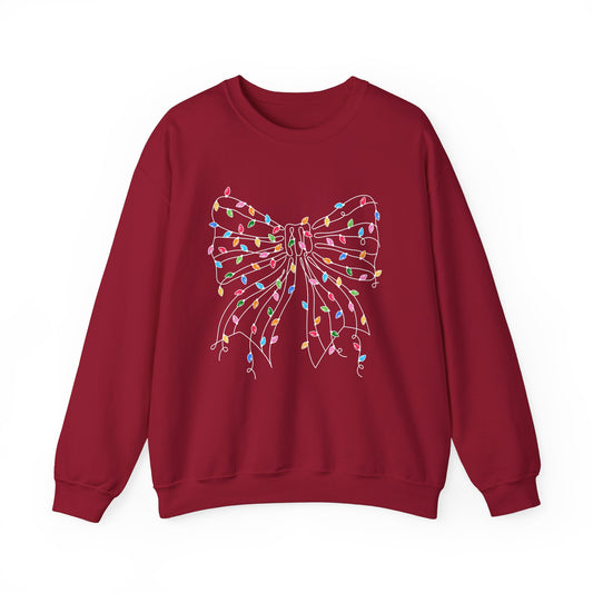 CMS - Christmas Lights Bow | Heavy Blend™ Crewneck Sweatshirt