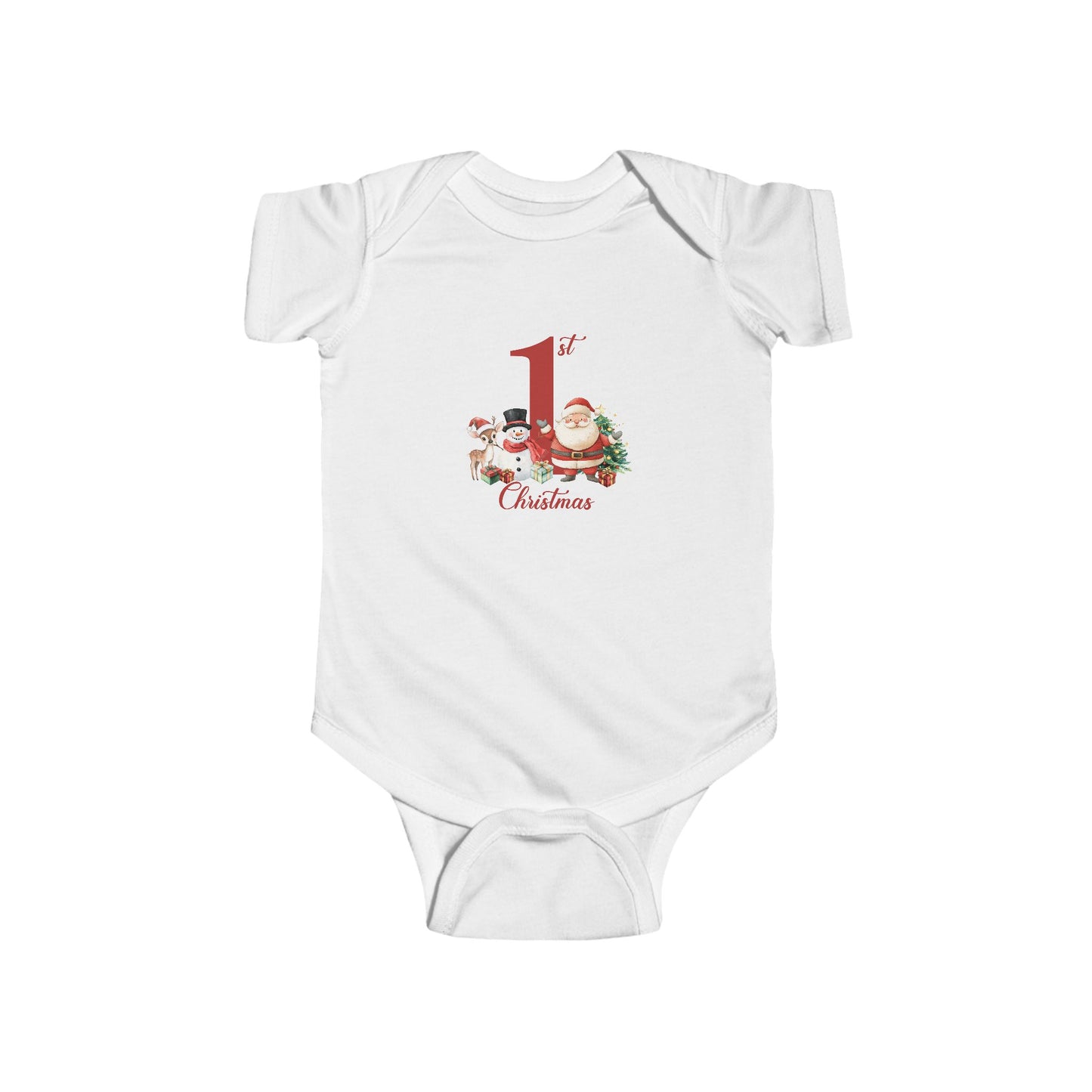 CMS - My 1st Christmas Santa Red | Infant Fine Jersey Bodysuit